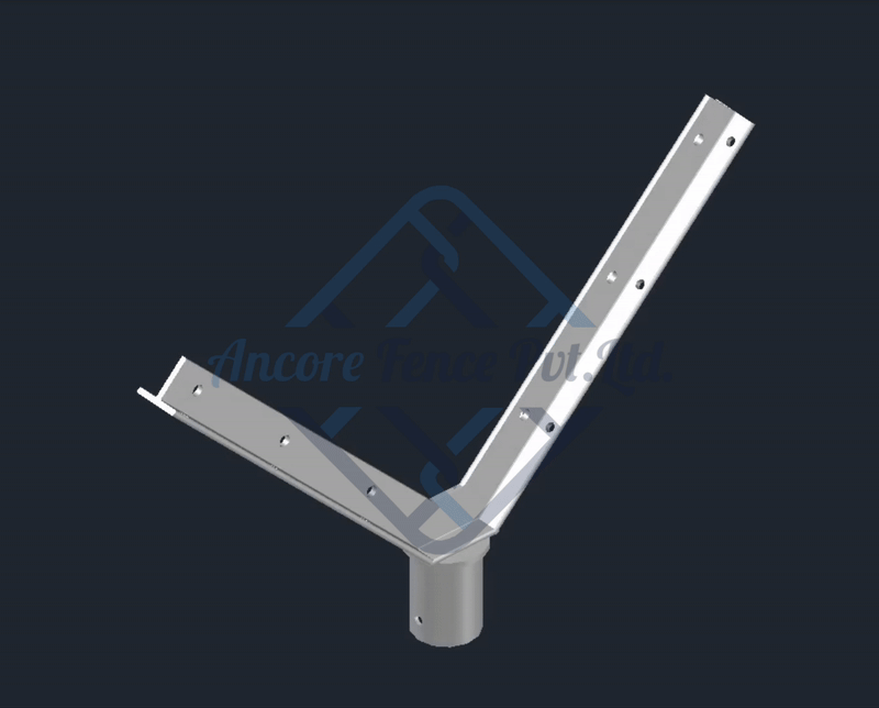 Barb Wire Arm 6 Wire Y Angle Arm Heavy Duty Outside Push